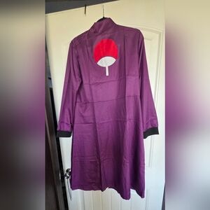 Naruto Uchiha Sasuke Costume Halloween Cosplay Cloak Cape Medium Chest 40"Purple